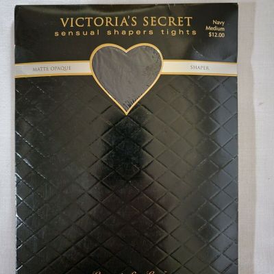 VICTORIA'S SECRET SENSUAL SHAPERS TIGHTS MATTE OPAQUE PANTYHOSE NAVY MEDIUM USA